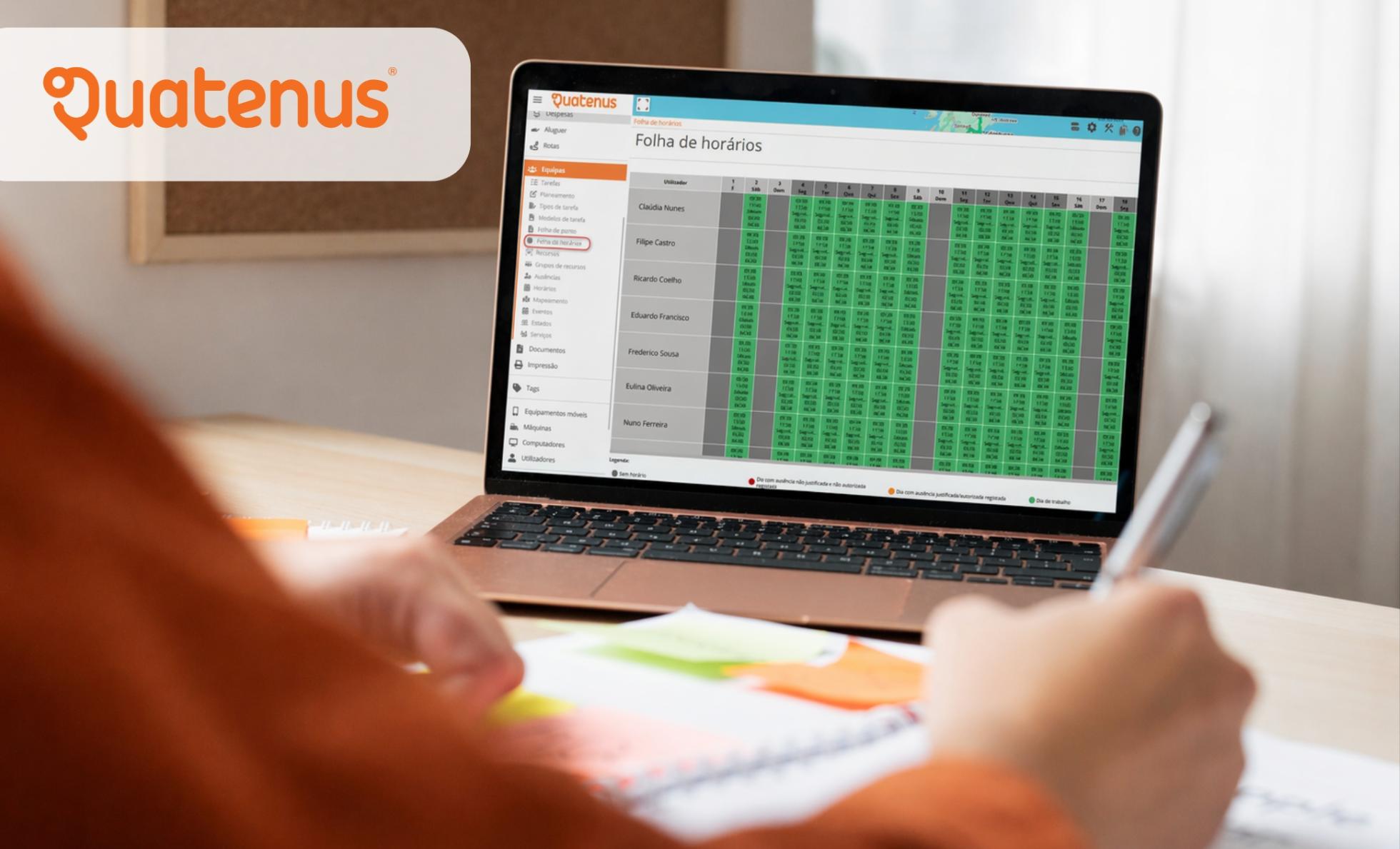 Nova funcionalidade Quatenus: Folha de Horários dá uma visão mensal completa à gestão de equipas